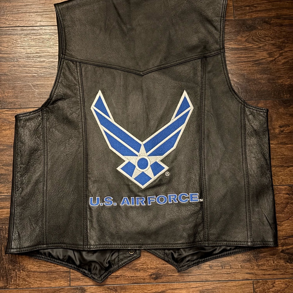 U.S. Air Force Black Leather Vest